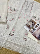 Mehbbob Tex 1649 Pure Visocse Lawn With Heavy Self Embroidery Attached Laces Pakistani Suits