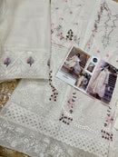 Mehbbob Tex 1649 Pure Visocse Lawn With Heavy Self Embroidery Attached Laces Pakistani Suits