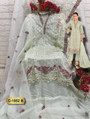 Fepic Rosemeen 1952 B Organza Embroidered Heavy Handwork Pakistani Suits