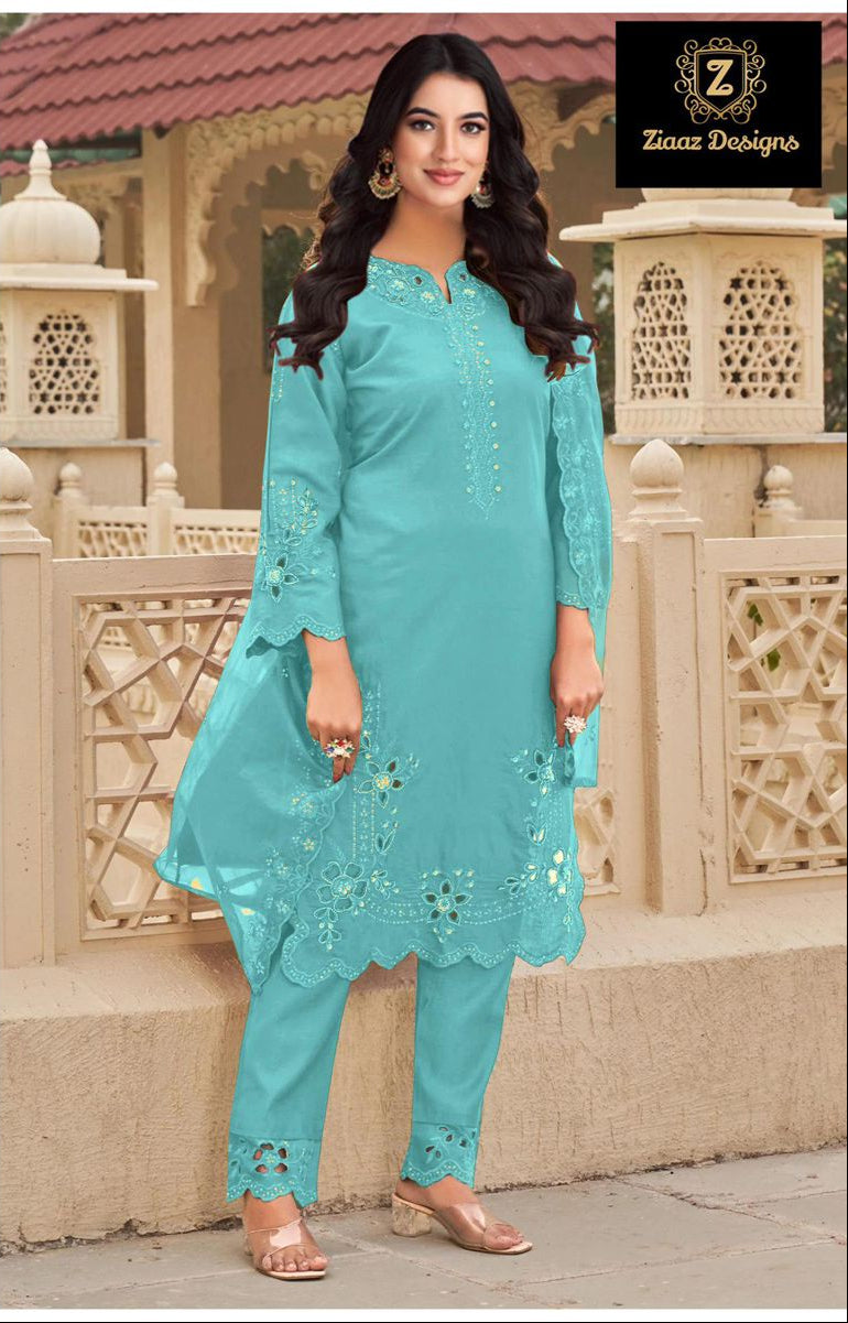 Ziaaz Designs Code 931 B Cambric Cotton Cutwork Pakistani Kameez