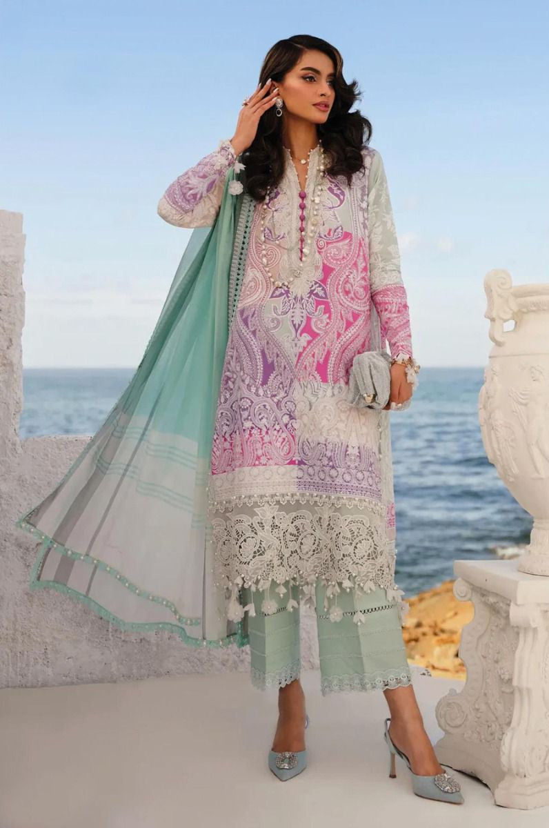 Hazzel 0103 Pure Cotton Printed And Embroidery Patches Work Pakistani Suits