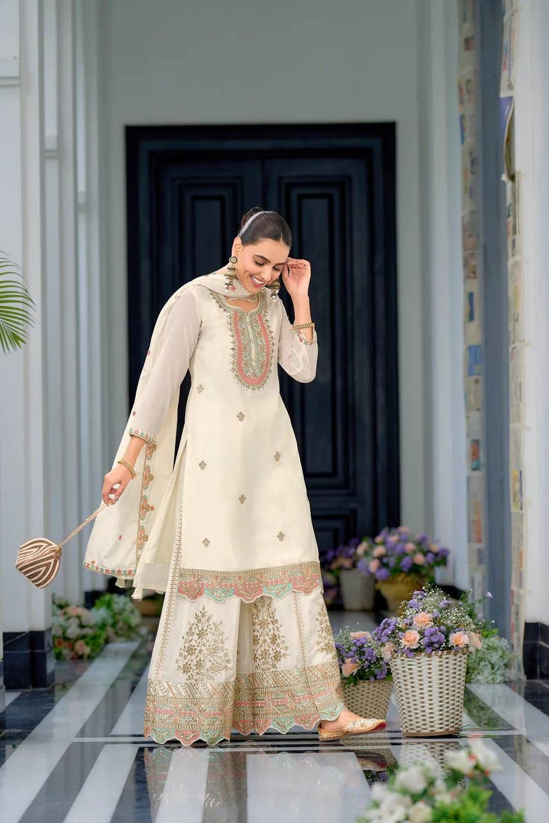 SR 1679 Heavy Chinon Silk With Multy Thread Embroidery Sequence Work Suits