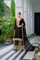 SR 1679 B Heavy Chinon Silk With Multy Thread Embroidery Sequence Work Suits