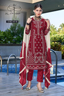 Al Fathima 101 B Faux Georgette Heavy Embroidery With Hand Work Pakistani Suits
