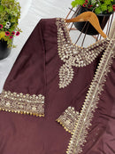 SSR 508 Heavy Chinon Silk With Heavy Embroidery Sequence Work Suits
