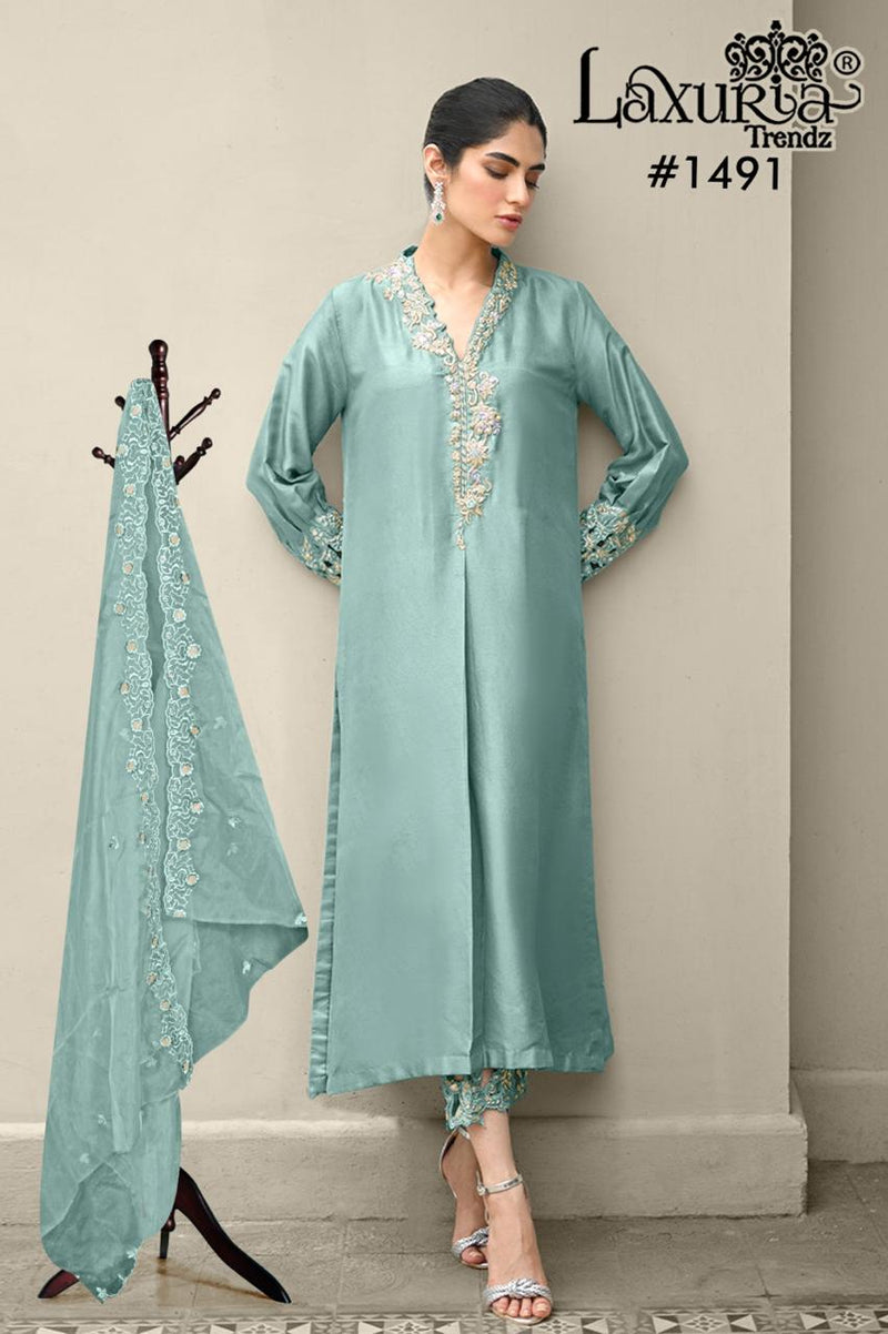Laxuria Trendz 1491 C Designer Stylish Tunic Classic Embroidery With Hand Work Pakistani Pret