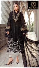 Ziaaz Designs Code 596 Rayon Sequins Schiffli Work Embroidered Pakistani Suits