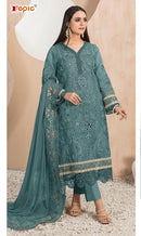 Fepic Rosemeen C 1824 B Organza Embroidered With Aplique And Pearl Work Readymade Pakistani Suits