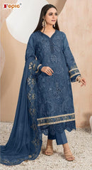 Fepic Rosemeen C 1824 D Organza Embroidered With Aplique And Pearl Work Readymade Pakistani Suits