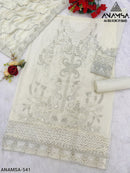Anamsa 541 Pure Fox Georgette With Heavy Embroidered With Sequence Work Readymade Pakistani Suits