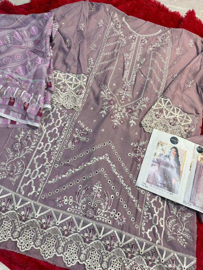 Mehboob Tex 1619 Ombre Lawn Pure Cotton With Heavy Embroidery Worked Pakistani Suits