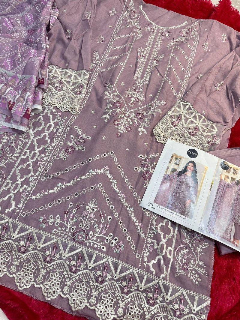 Mehboob Tex 1619 Ombre Lawn Pure Cotton With Heavy Embroidery Worked Pakistani Suits