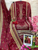 Aasha Designer 1102 Pure Cotton Print With Heavy Self Embroidery Hand Khatli Work Pakistani Suits