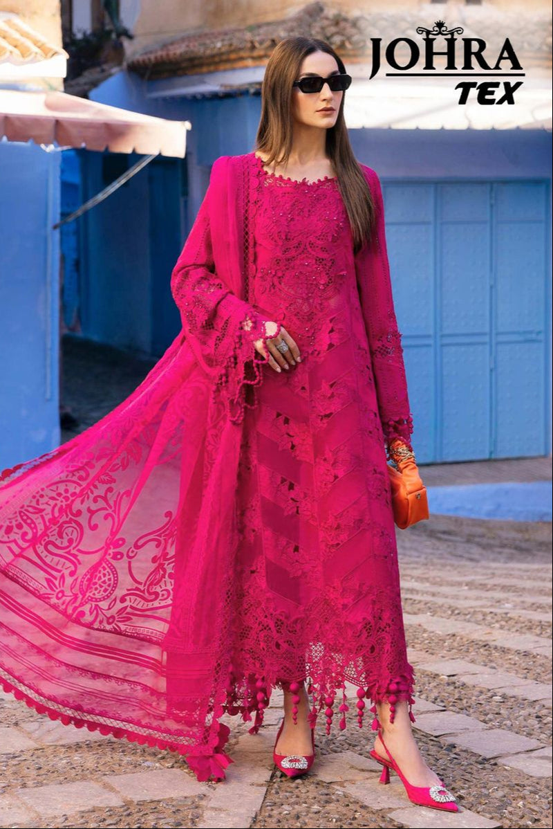 Johra Tex JT 173 Cambric Cotton With Heavy Embroidery Work Readymade Pakistani Suits