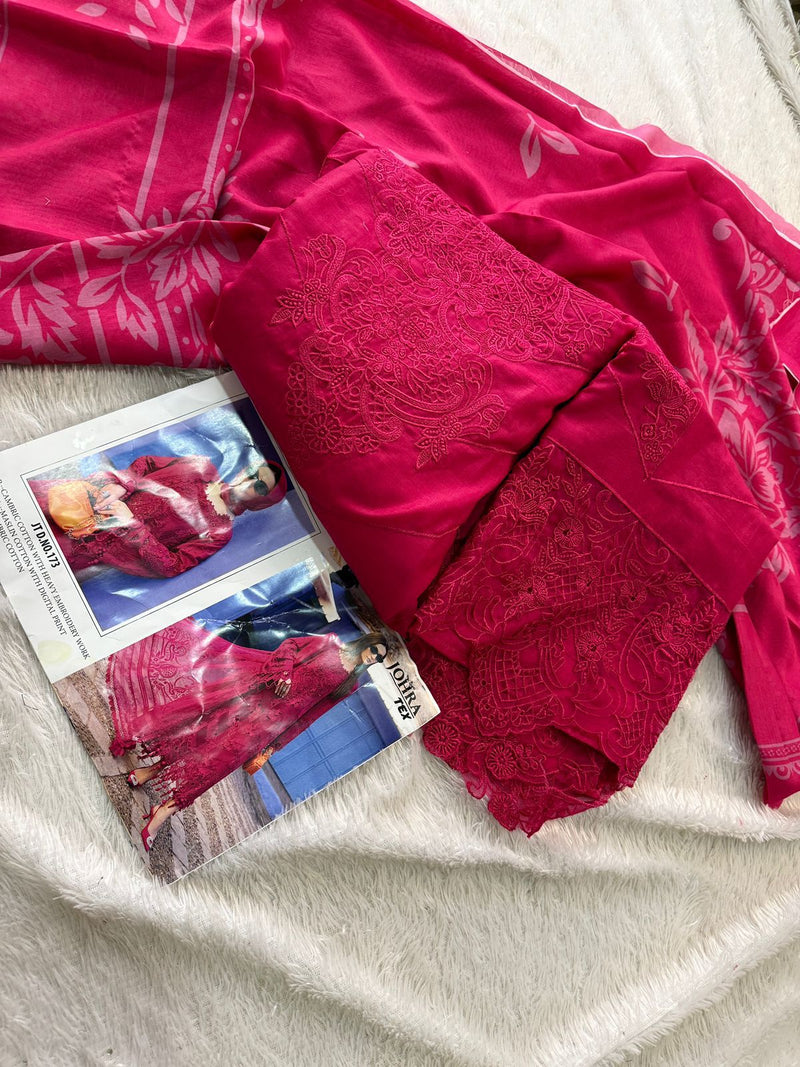 Johra Tex JT 173 Cambric Cotton With Heavy Embroidery Work Readymade Pakistani Suits