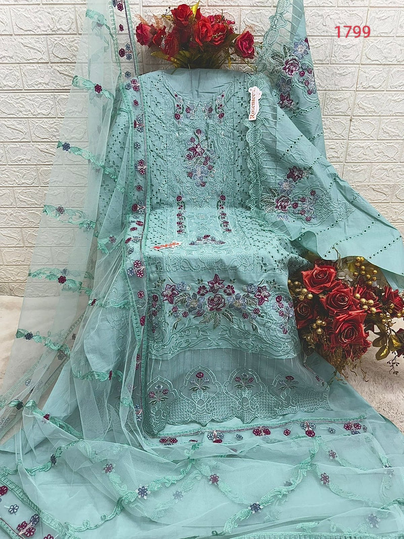 Fepic Rosemeen C 1799 B Pure Cotton Embroidered Worked Readymade Pakistani Suits
