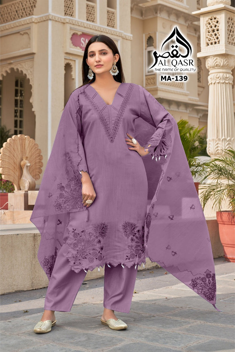 Al Qasr 139 A Designer Wear With Beautiful Heavy Embroidered Paired Pakistani Pret Kurti