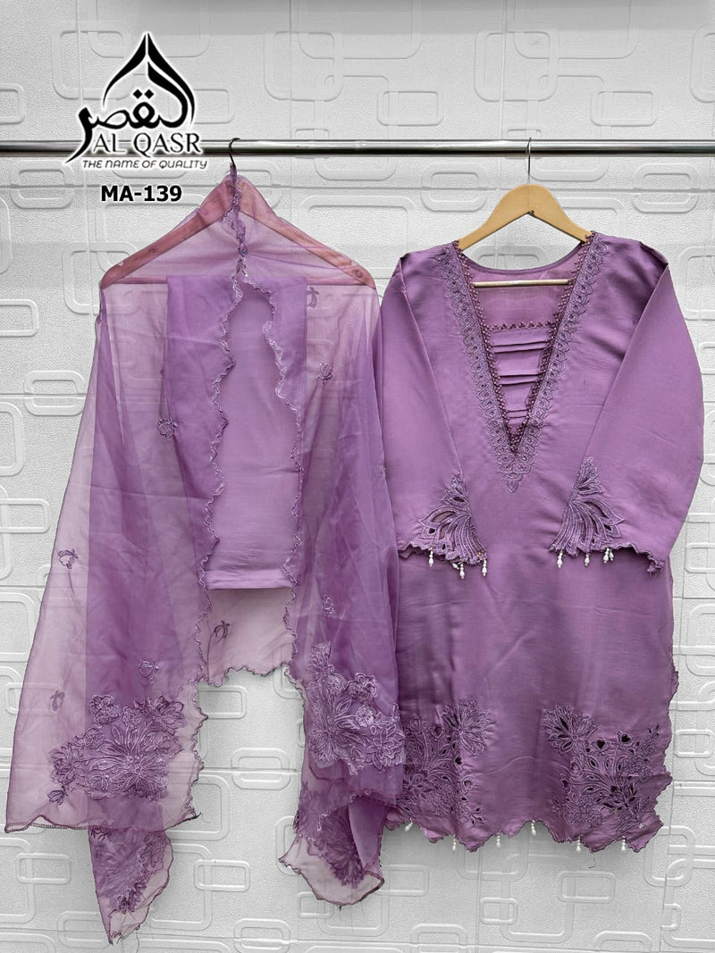Al Qasr 139 A Designer Wear With Beautiful Heavy Embroidered Paired Pakistani Pret Kurti