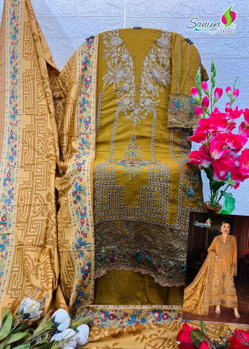 Saniya Trendz 7121 Rayon With Chikankari Embroidered Worked Pakistani Suits