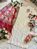 Ziaaz Designs Code 323 Rayon Self Embroidered Very Beautiful White Shade Pakistani Suits