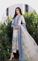 Hazzel 0309 Pure Cotton Printed And Embroidery Patches Pakistani Suits