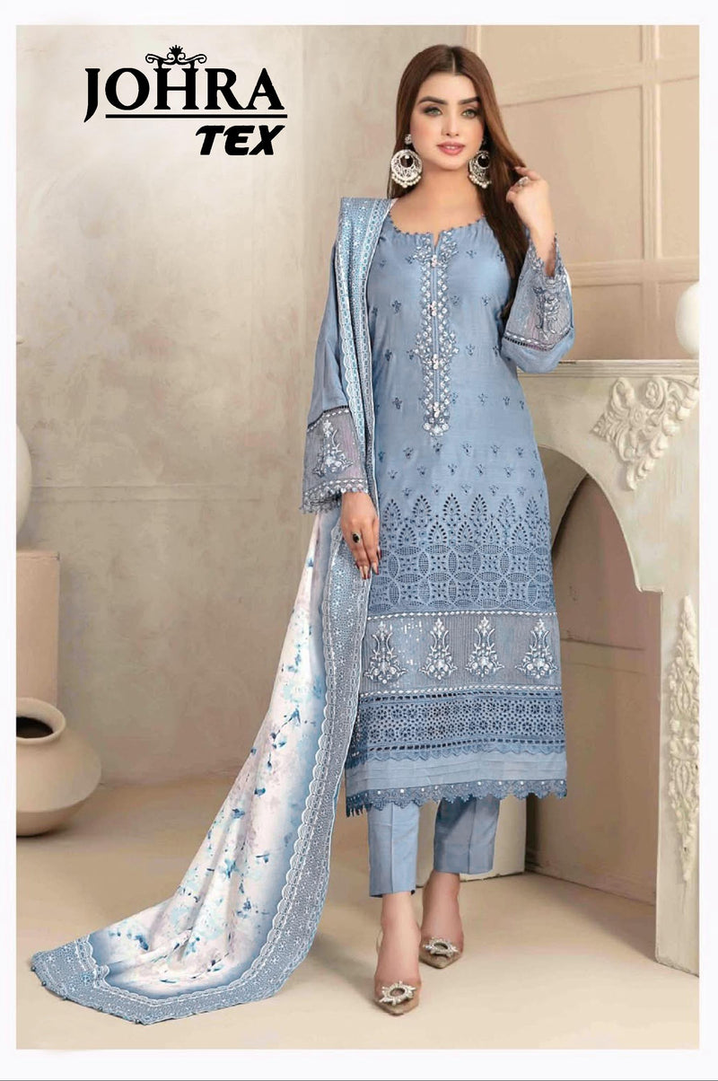 Johra Tex JT 160 Cambric Cotton With Heavy Embroidery Work Readymade Pakistani Suits