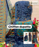 Hazzel Maria B 304 A Pure Cambric Cotton Print With Heavy Embroidery Patches Pakistani Suits