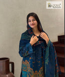 Hazzel Maria B 304 A Pure Cambric Cotton Print With Heavy Embroidery Patches Pakistani Suits