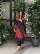 Hazzel Maria B 304 B Pure Cambric Cotton Print With Heavy Embroidery Patches Pakistani Suits