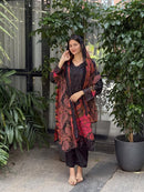 Hazzel Maria B 304 B Pure Cambric Cotton Print With Heavy Embroidery Patches Pakistani Suits