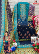 Aasha Designer 1042 B Pure Cotton Print With Heavy  Self Embroidery Worked Pakistani Suits