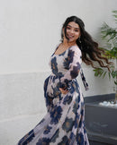 BAN 134 Presenting Our Cream Color Tabby Organza Three Piece Anarkali Suit