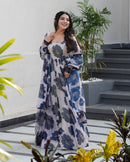 BAN 134 Presenting Our Cream Color Tabby Organza Three Piece Anarkali Suit