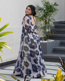 BAN 134 Presenting Our Cream Color Tabby Organza Three Piece Anarkali Suit