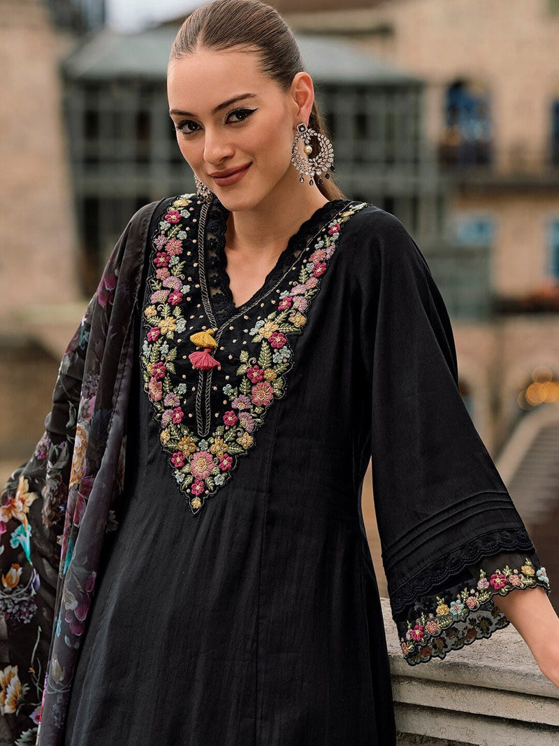 Sanskriti 8975 KAJAL PURE MUSLIN WITH SEQUENCE EMBROIDERY WORK