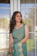 BF 640 Viscose Zari Chanderi Embroidared Worked Ethnic Kurti