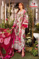 Aasha Designer 1057 A Pure Cotton Print With Heavy Embroidery Work Pakistani Suits