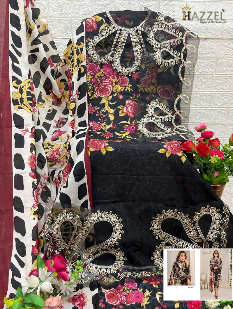 Hazzel M Print 0315 Pure Cotton Printed And Embroidery Patches Pakistani Suits