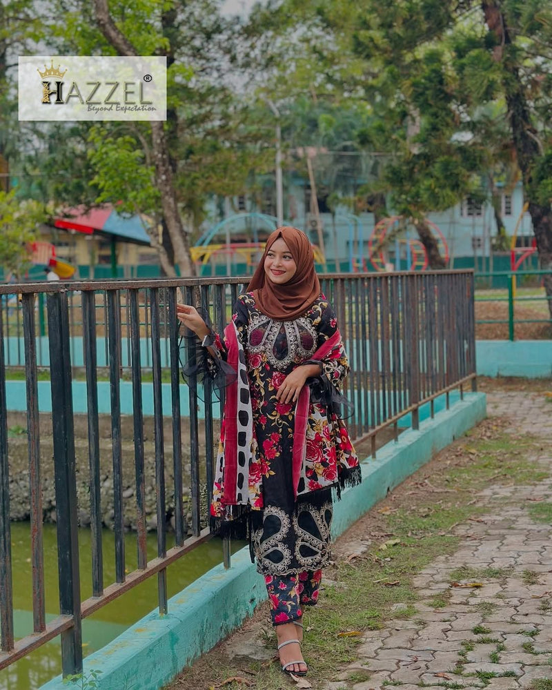 Hazzel M Print 0315 Pure Cotton Printed And Embroidery Patches Pakistani Suits