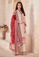 Taj Creations 595 Pure Cotton Print With Heavy Self Embroidery Work Pakistani Suits