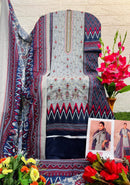 Taj Creations 598 Pure Cotton Print With Heavy Self Embroidery Work Pakistani Suits