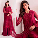 JF 002 Presenting New Designer Collection In Faux Georgette With Embroidery Sequence Work Suits