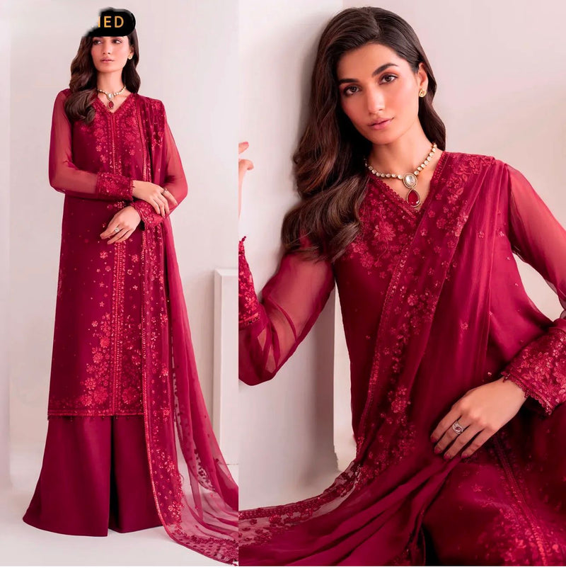 JF 002 Presenting New Designer Collection In Faux Georgette With Embroidery Sequence Work Suits