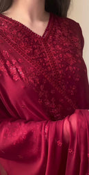 JF 002 Presenting New Designer Collection In Faux Georgette With Embroidery Sequence Work Suits