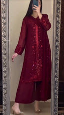 JF 002 Presenting New Designer Collection In Faux Georgette With Embroidery Sequence Work Suits