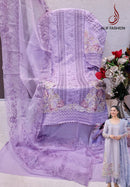 Alif Fashion A 186 Pure Cotton With Heavy Embroidery Work With Moti Work Pakistani Suits