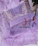 Alif Fashion A 186 Pure Cotton With Heavy Embroidery Work With Moti Work Pakistani Suits