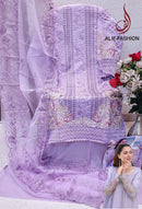 Alif Fashion A 186 Pure Cotton With Heavy Embroidery Work With Moti Work Pakistani Suits