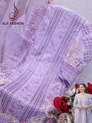 Alif Fashion A 186 Pure Cotton With Heavy Embroidery Work With Moti Work Pakistani Suits