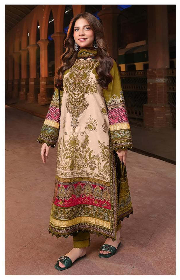 AL Zohaib AZ 1287 B Pure Cotton Print  With Heavy Embrodairy Patches Work Pakistani Suits